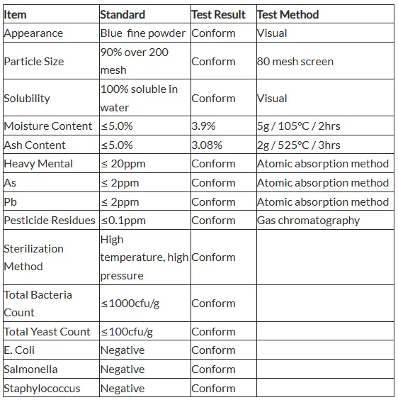 Gardenia red Powder COA Gardenia red Powder COA