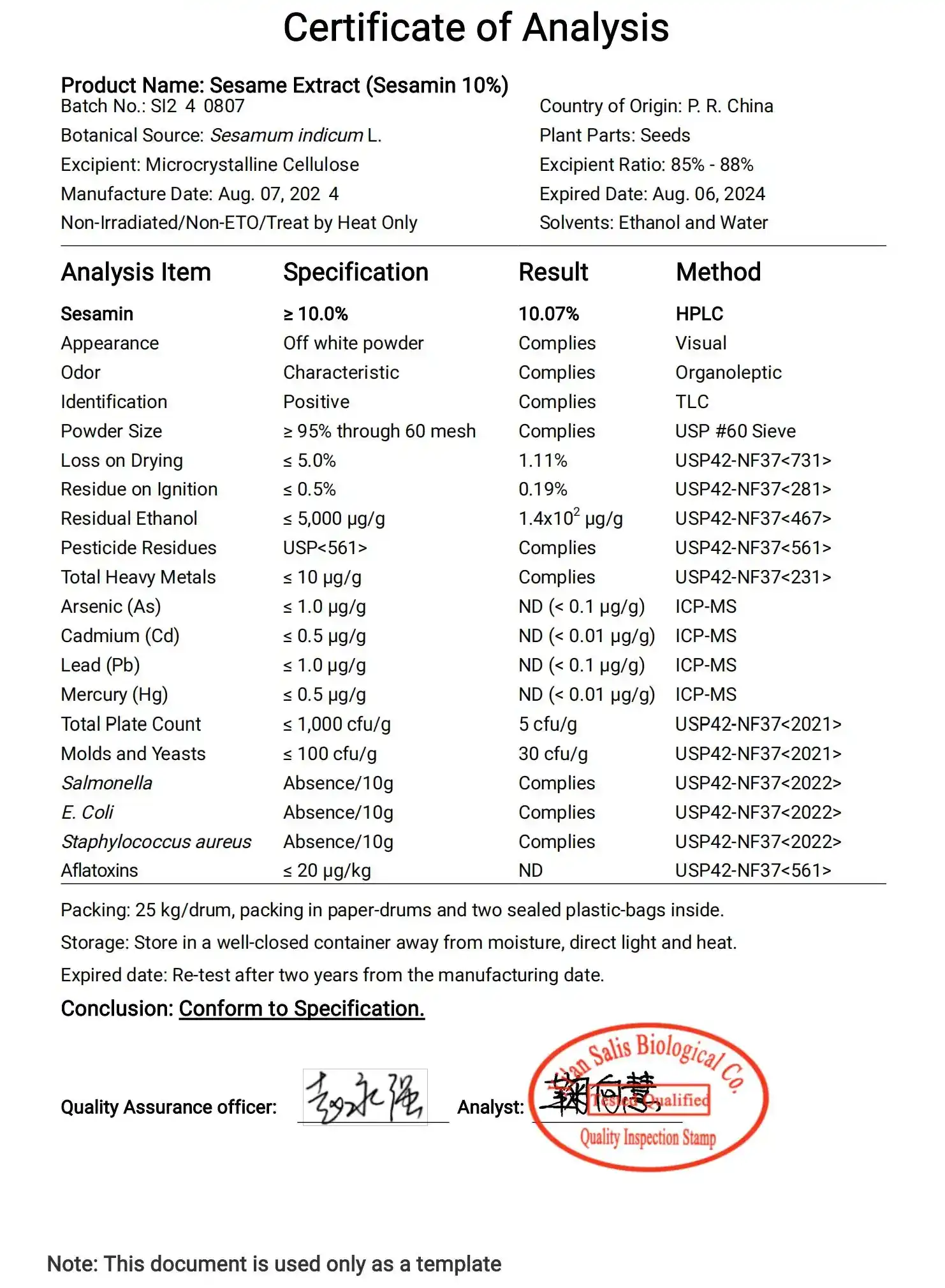 sesamin powder sesamin powder
